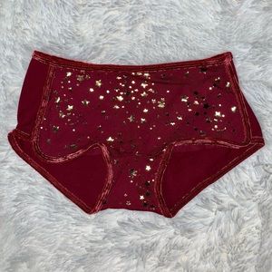 NWT Victoria’s Secret PINK Rare Boyshort Shortie Panties Gold Stars Velvet XL